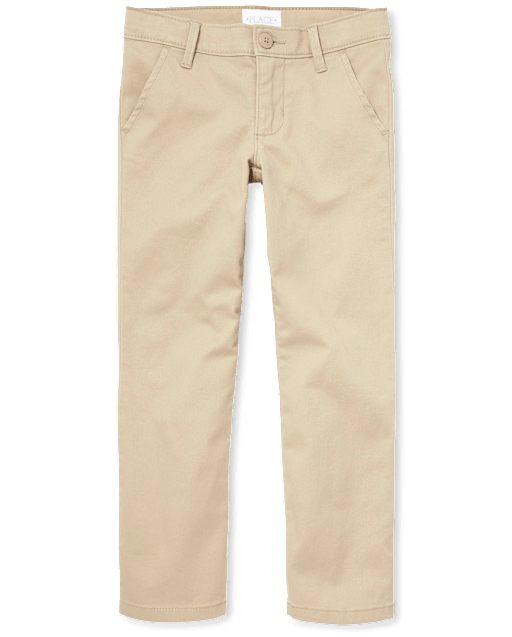 Girls Uniform Stretch Skinny Chino Pants - Tan
