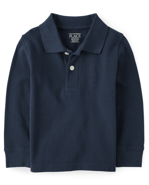 Toddler Uniform Long Sleeve Pique Polo BLUE The Children s Place