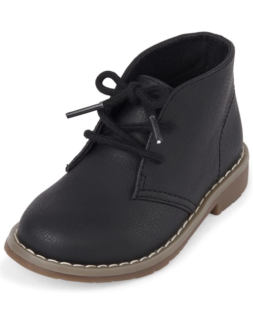Toddler Boys Faux Leather Boots The Children s Place BLACK