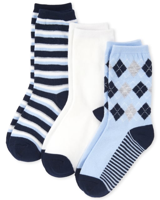 Boys Argyle Print Crew Socks 3 Pack The Children s Place CA