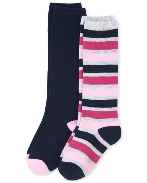 Girls Striped Knee Socks 2-Pack | The Children's Place - MULTI CLR