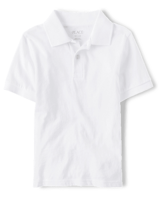 Boys Uniform Short Sleeve Soft Jersey Polo WHITE The Children s Place