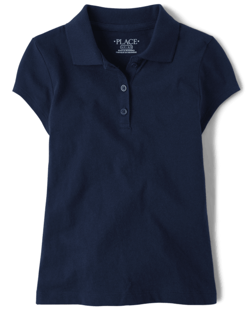 Navy blue shop polo shirt girls
