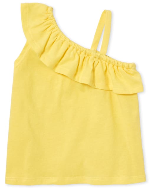 Baby And Toddler Girls Mix And Match Sleeveless One Shoulder Tank