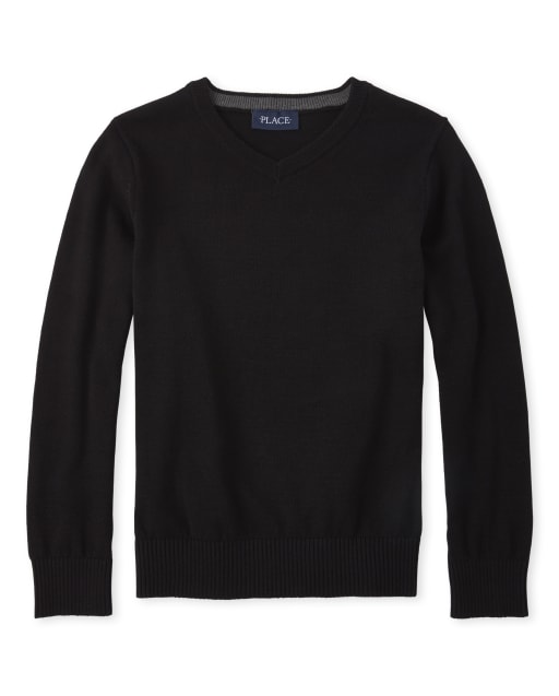 Boys black v neck sweater clearance