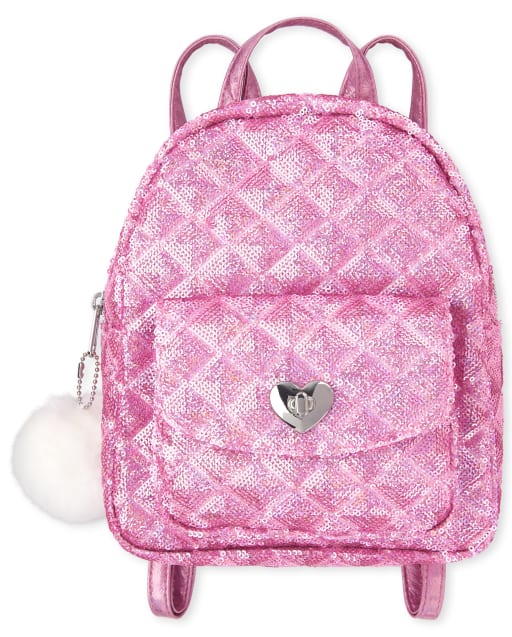 Girls Quilted Sequin Mini Backpack PINK The Children s Place