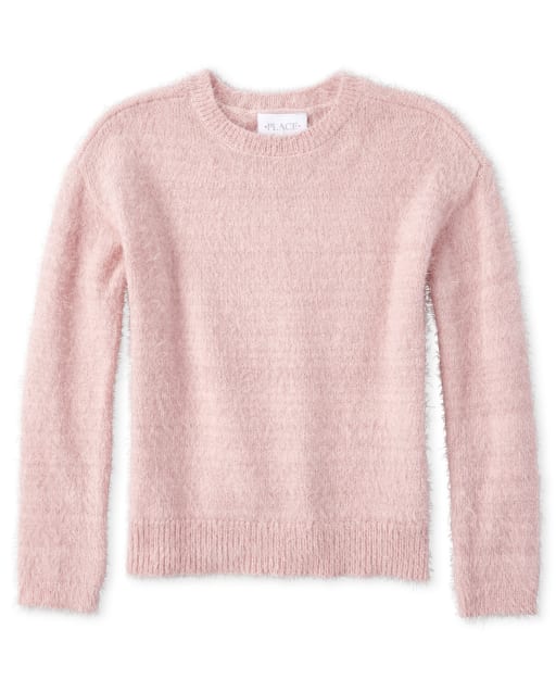 Girls Long Sleeve Glitter Eyelash Sweater LT PLUM The Children s Place CA