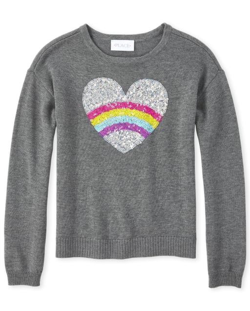 Gap rainbow best sale heart sweater