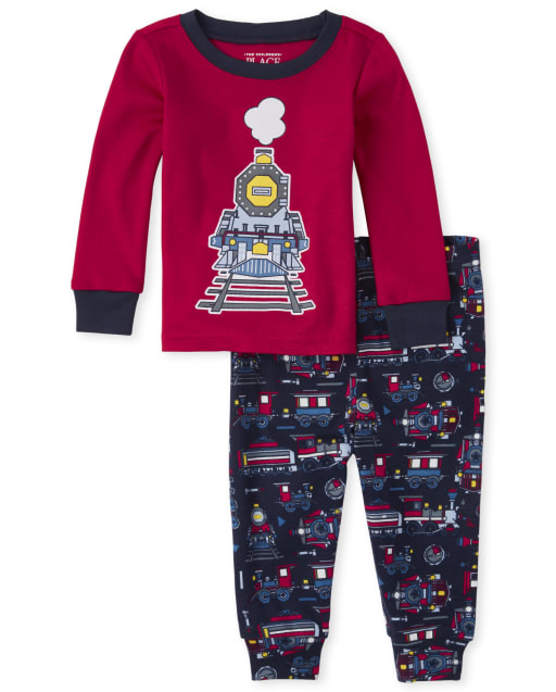 Baby And Toddler Boys Long Sleeve Train Snug Fit Cotton Pajamas BLUE The Children s Place CA
