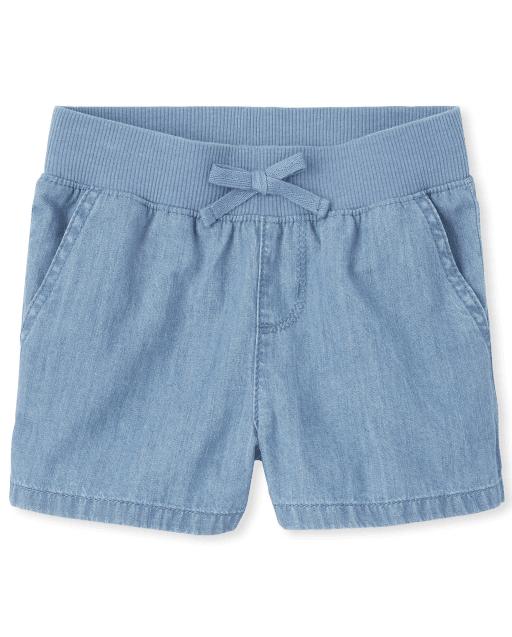 Girls Denim Matching Pull On Shorts MEDDENIMWASH C2 The Children s Place CA