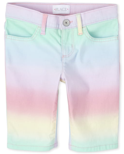 Girls Rainbow Ombre Denim Skimmer Shorts WHISPERPNK The Children s Place CA