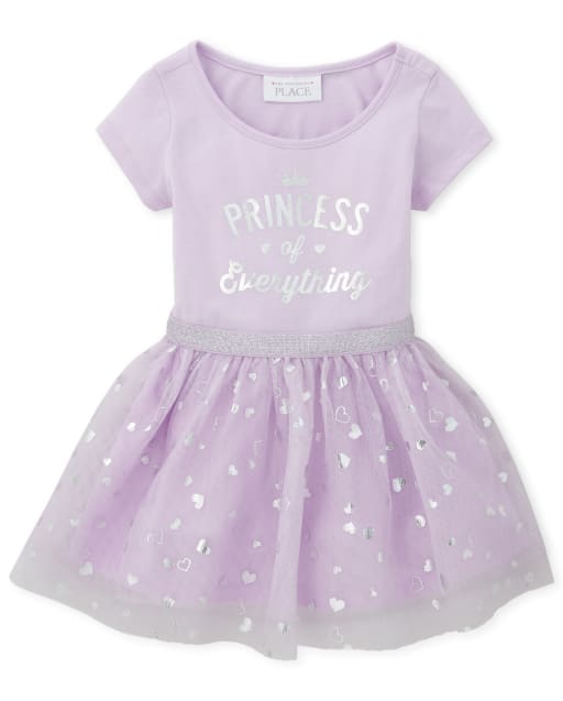 Baby And Toddler Girls Short Sleeve Foil Princess Of Everything