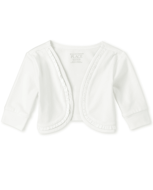 Baby And Toddler Girls Easter Long Sleeve Matching Ruffle Shrug WHITE The Children s Place CA