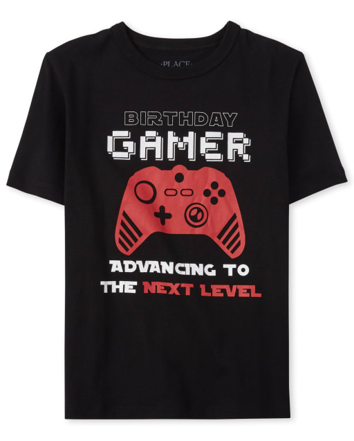 Boys Short Sleeve 'Birthday Gamer Advancing To The Next