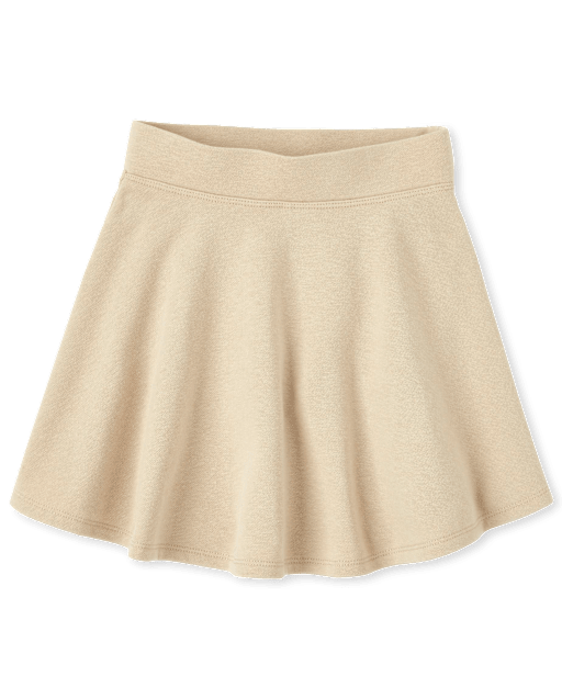 Girls Uniform Active French Terry Knit Skort - TAN | The