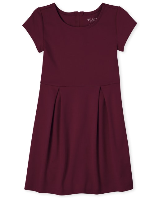 burgundy uniform dress Classic Maroon School Uniform Dress with White Shirt  FineLook