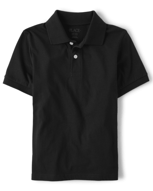 Boys Uniform Short Sleeve Soft Jersey Polo - BLACK | The