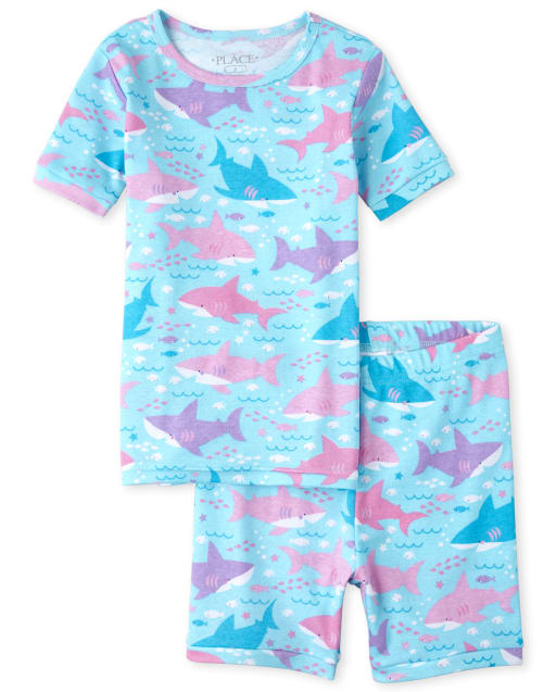 Girls shark pajamas deals