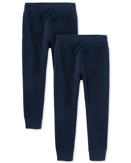 Boys Uniform Active Fleece Knit Jogger Pants 2 Pack NEW NAVY The Children s Place