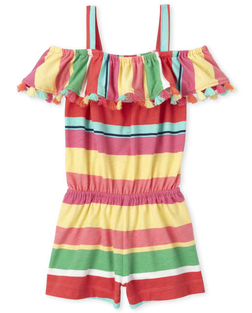 Baby girl off the shoulder romper clearance