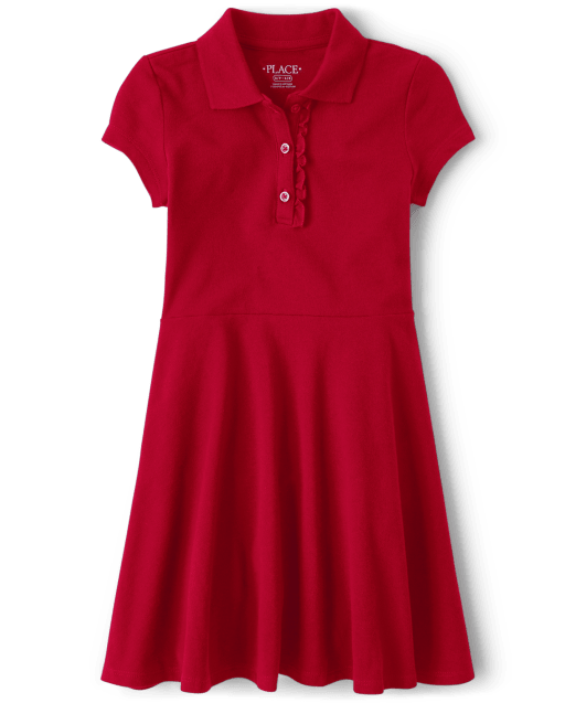 Girls red polo best sale dress