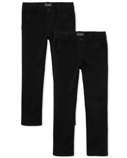 kuma.　saplingsuspenderleggings18-24 Girls Uniform Regular Twill Woven Skinny Chino Pants 2-Pack