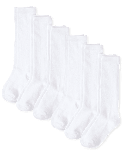 Girls Knee Socks 6Pack WHITE The Children's Place