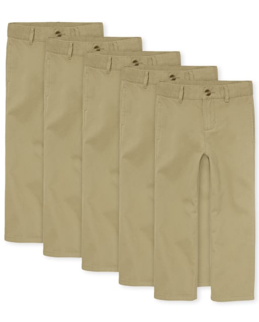 Boys Uniform Woven Chino Pants 5Pack The Children's Place FLAX