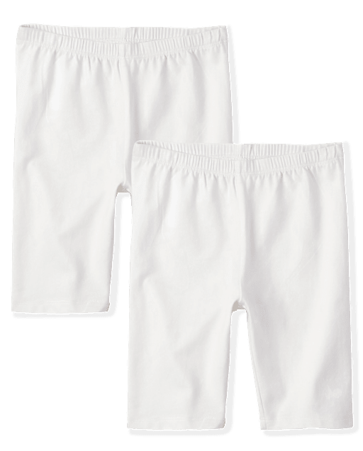 Girls Mix And Match Knit Bike Knit Shorts 2-Pack - WHITE | The