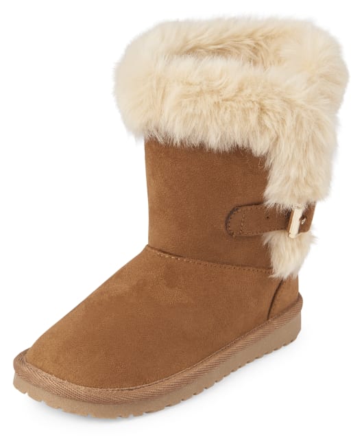 Girls fuzzy boots clearance