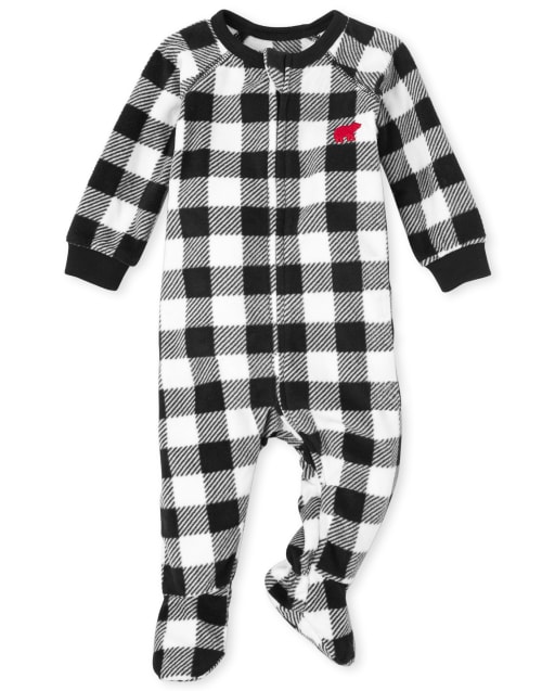 Infant buffalo plaid pajamas top