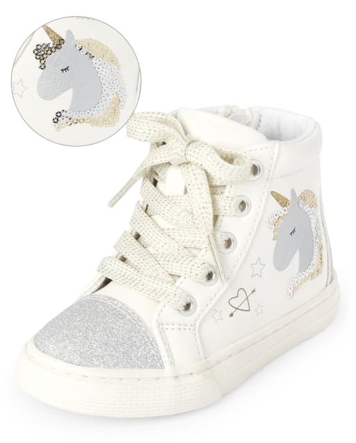 Girls unicorn high tops discount