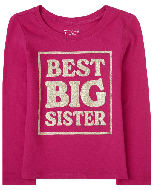 Toddler Girls Big Sister Graphic Tee