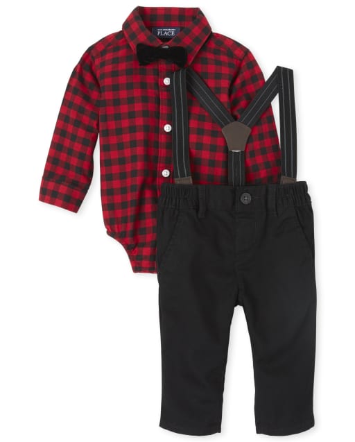 Buffalo plaid baby boy outfit online