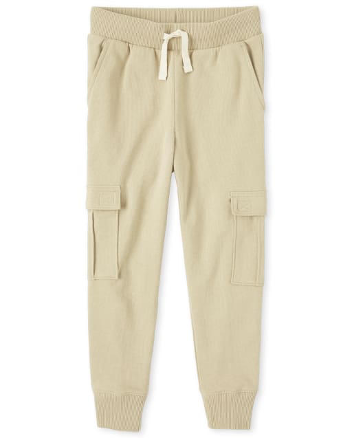 Boys Active French Terry Cargo Jogger Pants - TAN | The Children's Place CA