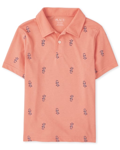 Boys top coral polo