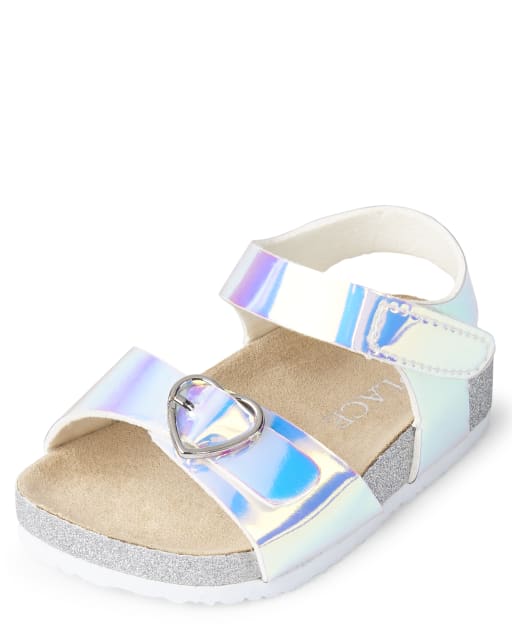 Girls holographic sandals clearance