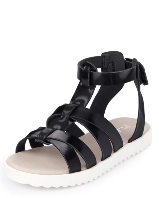 Toddler Girls Strappy Gladiator Sandals BLACK The Children s Place CA