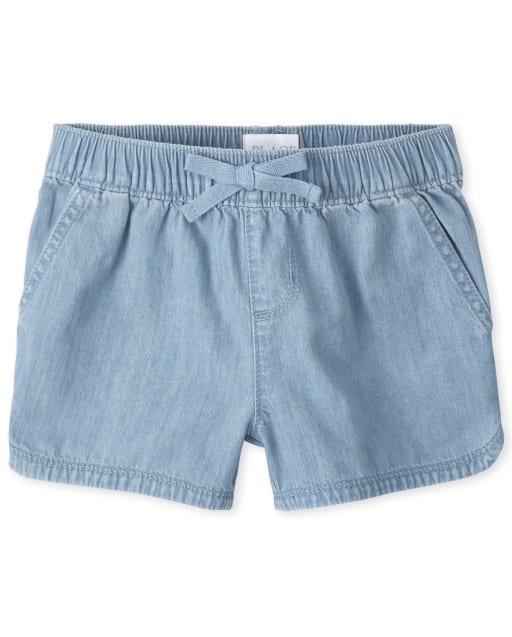 Girls Denim Pull On Shorts LT 90S BLU WSH The Children s Place CA