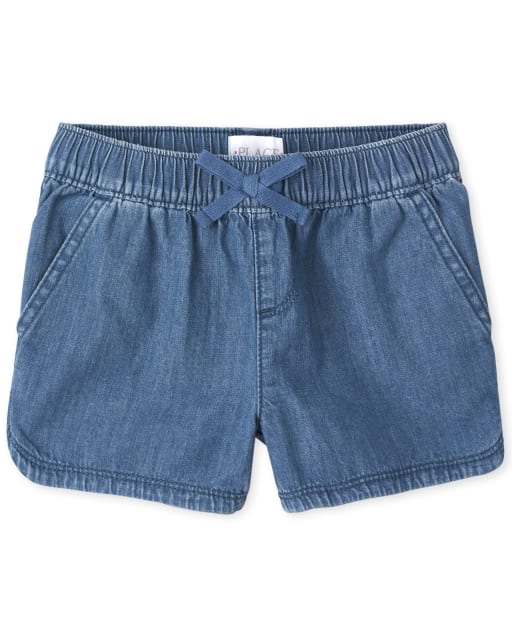 Girls Denim Pull On Shorts DENIM The Children s Place