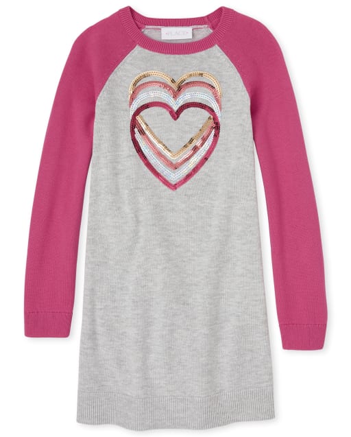 open lace back dress Ivory & Pink Heart Sweater - Sweaters main image 1