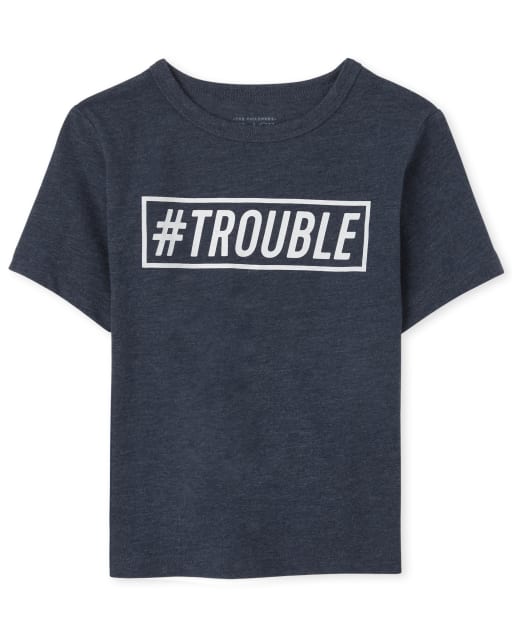 Baby And Toddler Boys Dad And Me Short Sleeve 'Hashtag Trouble' Graphic ...