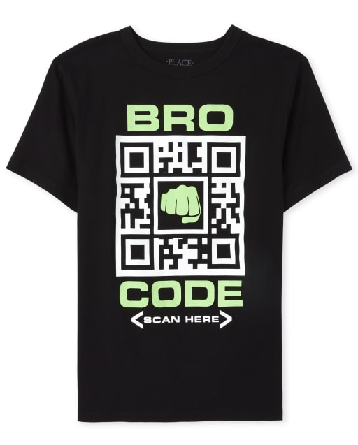 Boys Short Sleeve 'Bro Code' Graphic Tee - BLACK | The