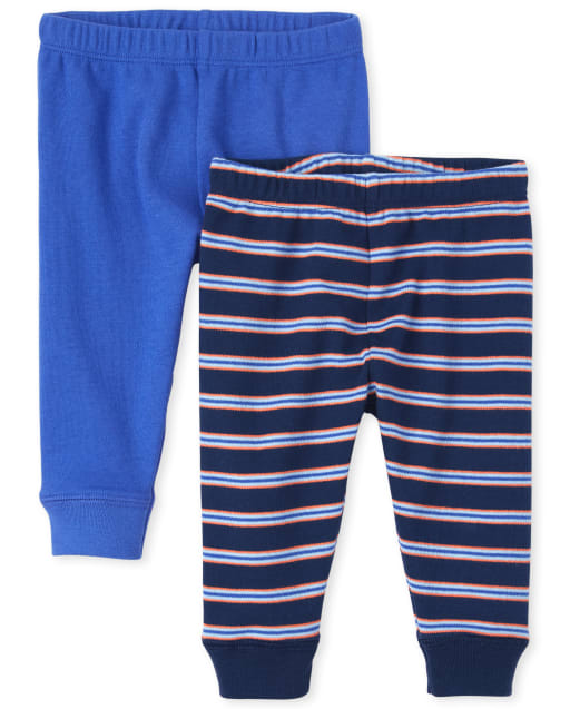 Baby Boys Striped And Solid Knit Pants 2-Pack - Homegrown by