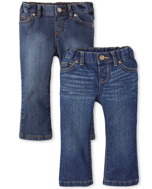 Baby And Toddler Girls Basic Bootcut Jeans 2-Pack | The Children's ...