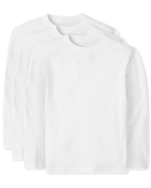 Baby And Toddler Boys Long Sleeve Basic Layering Tee 3-Pack - WHITE | The Children's Place