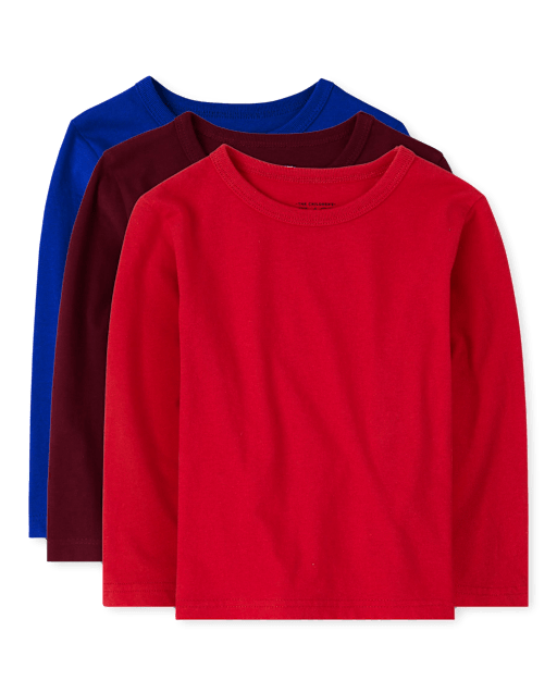Baby And Toddler Boys Long Sleeve Basic Layering Tee 3-Pack - MULTI ...