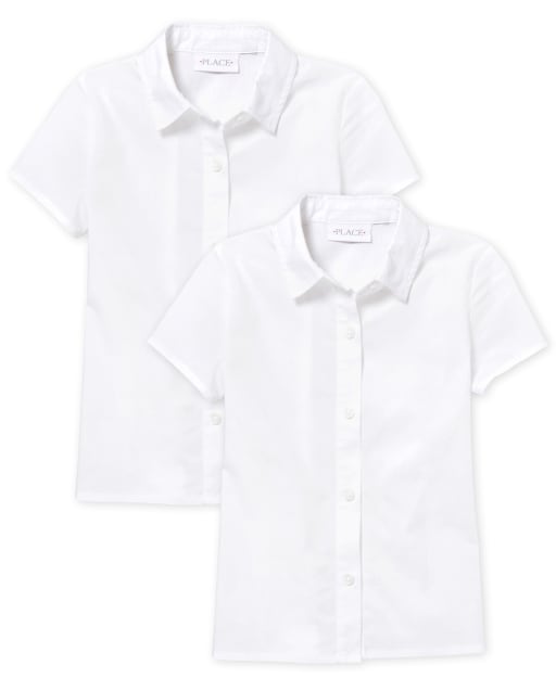 JGSI084-GIRLS OVER POPLIN SHIRT-WHITE main image 1