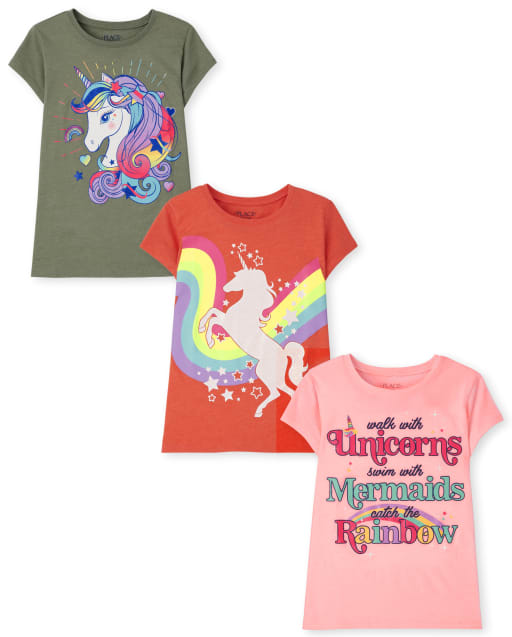 Children's Unicorn Graphic Short Sleeve T-Shirt