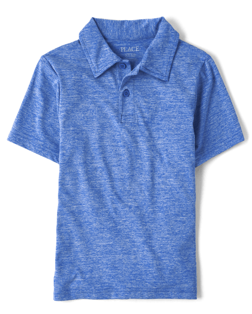 Boys Uniform Short Sleeve Marled Performance Polo The Children s